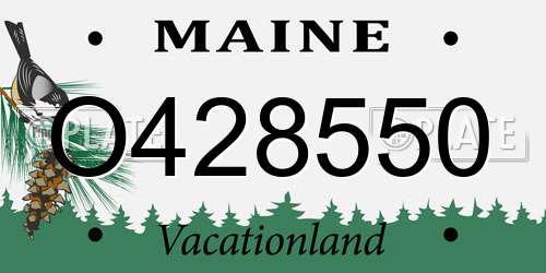 O428550 Maine License Plate