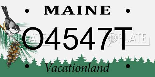 O4547T Maine License Plate