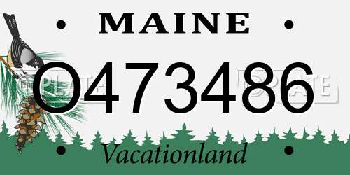 O473486 Maine License Plate