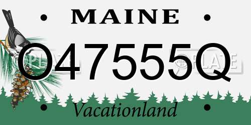 O47555Q Maine License Plate