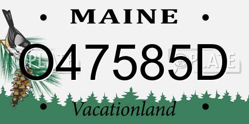 O47585D Maine License Plate
