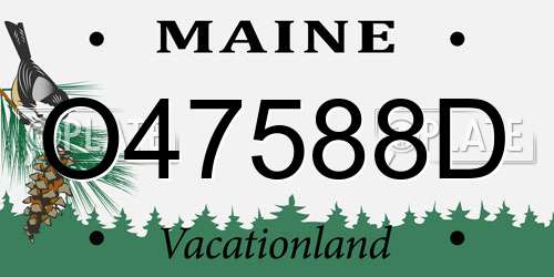 O47588D Maine License Plate