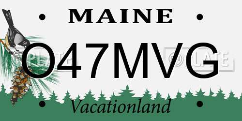 O47MVG Maine License Plate