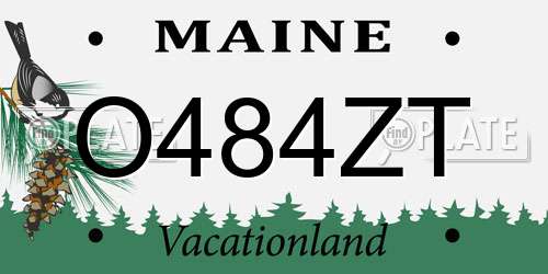 O484ZT Maine License Plate