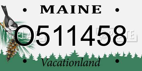 O511458 Maine License Plate