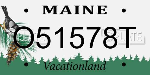 O51578T Maine License Plate