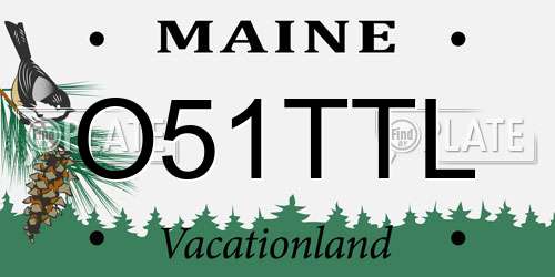 O51TTL Maine License Plate