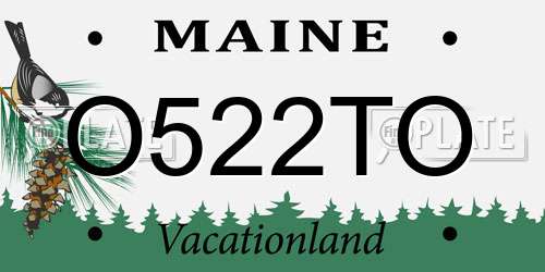 O522TO Maine License Plate