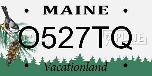 O527TQ Maine License Plate