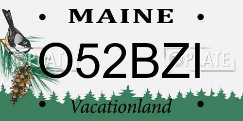 O52BZI Maine License Plate