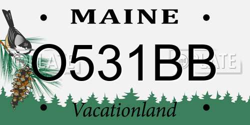 O531BB Maine License Plate