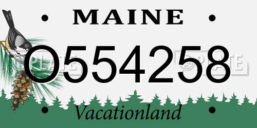 O554258 Maine License Plate