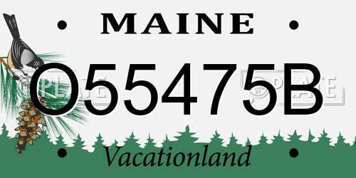 O55475B Maine License Plate