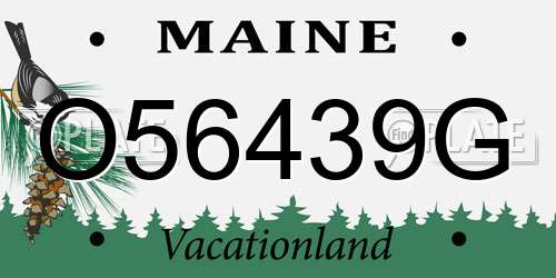 O56439G Maine License Plate