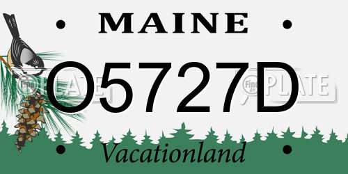 O5727D Maine License Plate