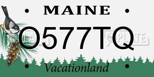 O577TQ Maine License Plate