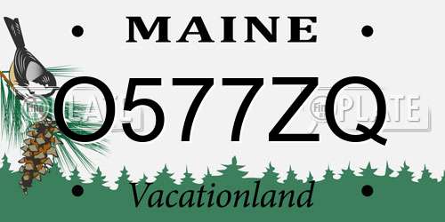 O577ZQ Maine License Plate