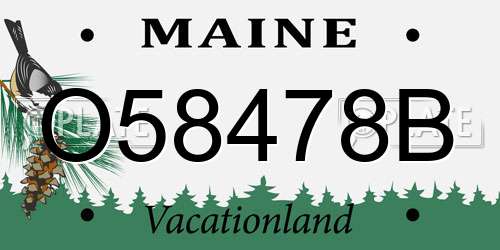 O58478B Maine License Plate