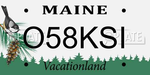 O58KSI Maine License Plate