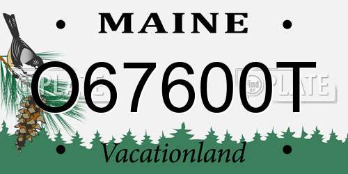 O67600T Maine License Plate