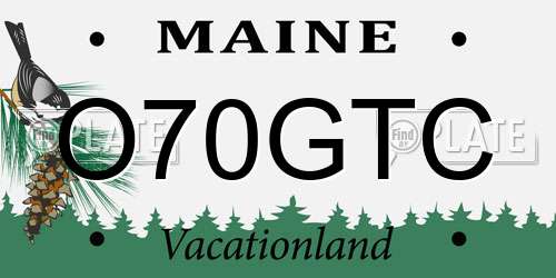 O70GTC Maine License Plate