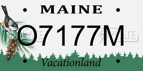 O7177M Maine License Plate