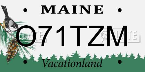 O71TZM Maine License Plate