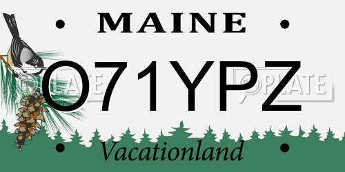 O71YPZ Maine License Plate