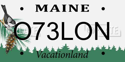 O73LON Maine License Plate