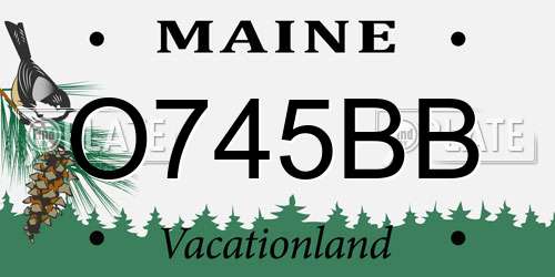 O745BB Maine License Plate