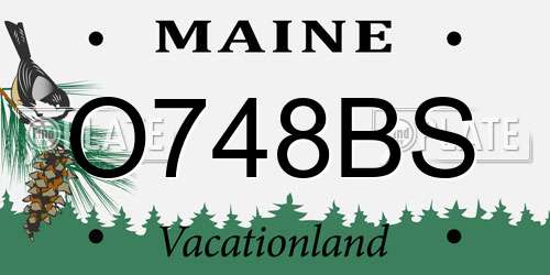 O748BS Maine License Plate