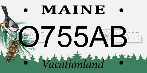 O755AB Maine License Plate