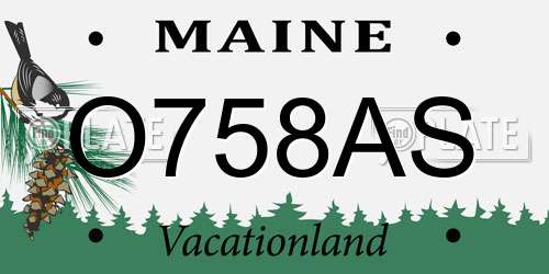 O758AS Maine License Plate