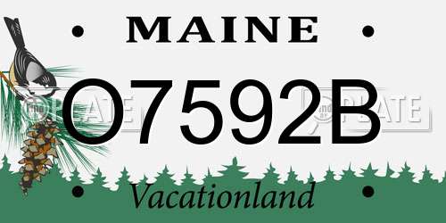 O7592B Maine License Plate