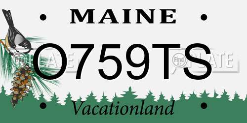 O759TS Maine License Plate