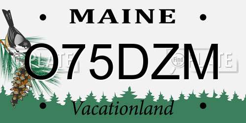 O75DZM Maine License Plate