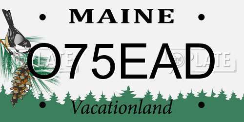 O75EAD Maine License Plate