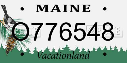 O776548 Maine License Plate