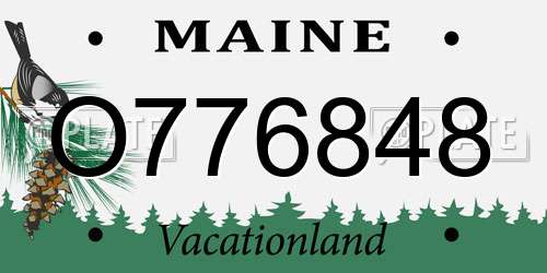 O776848 Maine License Plate