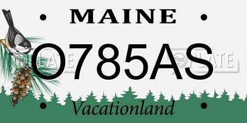 O785AS Maine License Plate