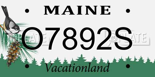 O7892S Maine License Plate
