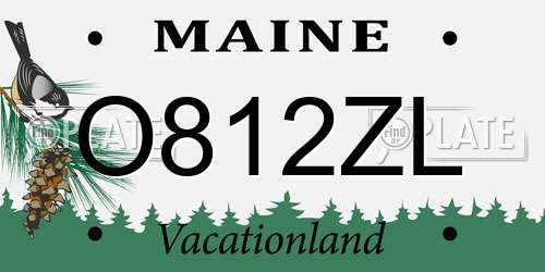 O812ZL Maine License Plate