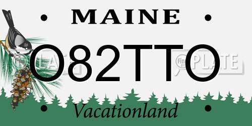 O82TTO Maine License Plate