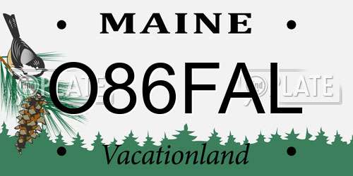 O86FAL Maine License Plate