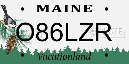 O86LZR Maine License Plate