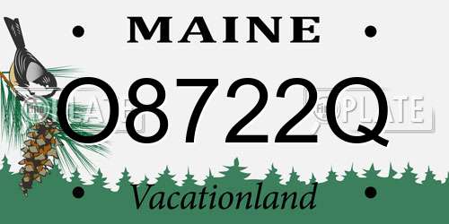 O8722Q Maine License Plate