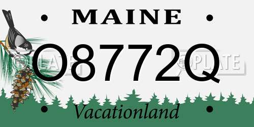 O8772Q Maine License Plate