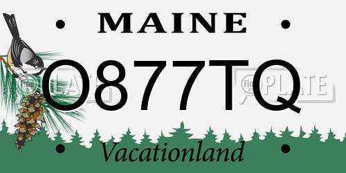 O877TQ Maine License Plate