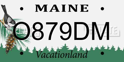 O879DM Maine License Plate