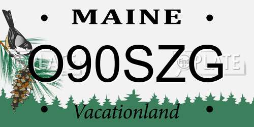 O90SZG Maine License Plate